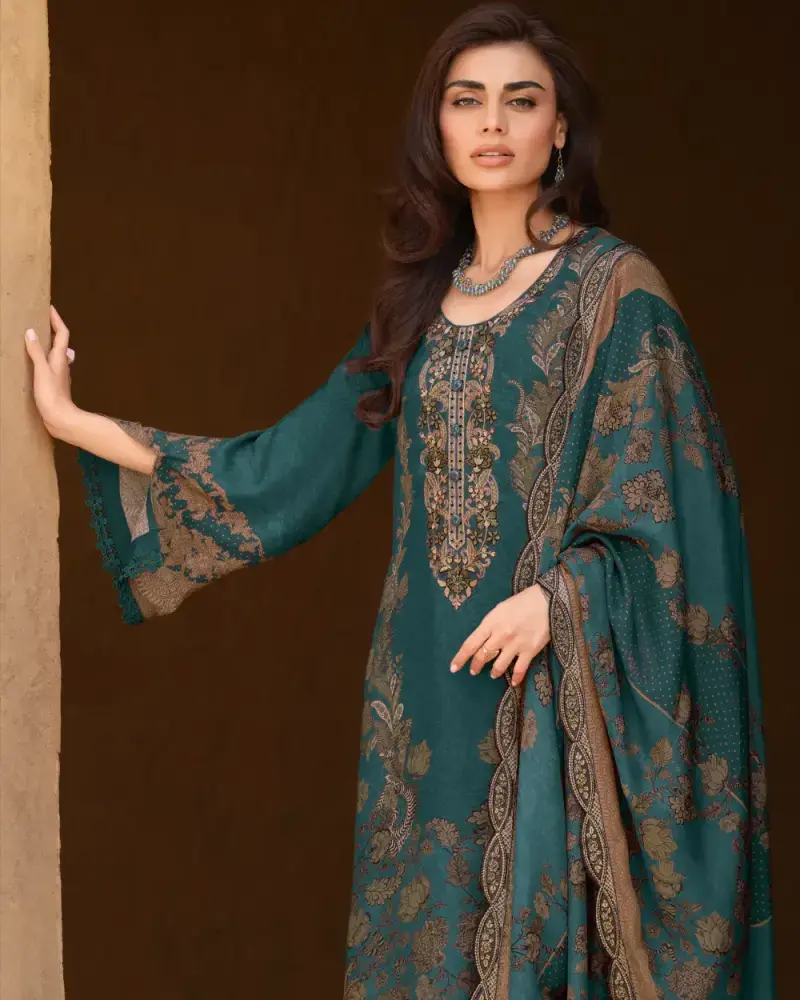 Peacock Green Cotton Ladies Suit
