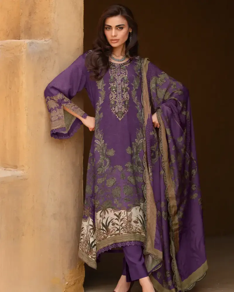 Violet Cotton Ladies Suit