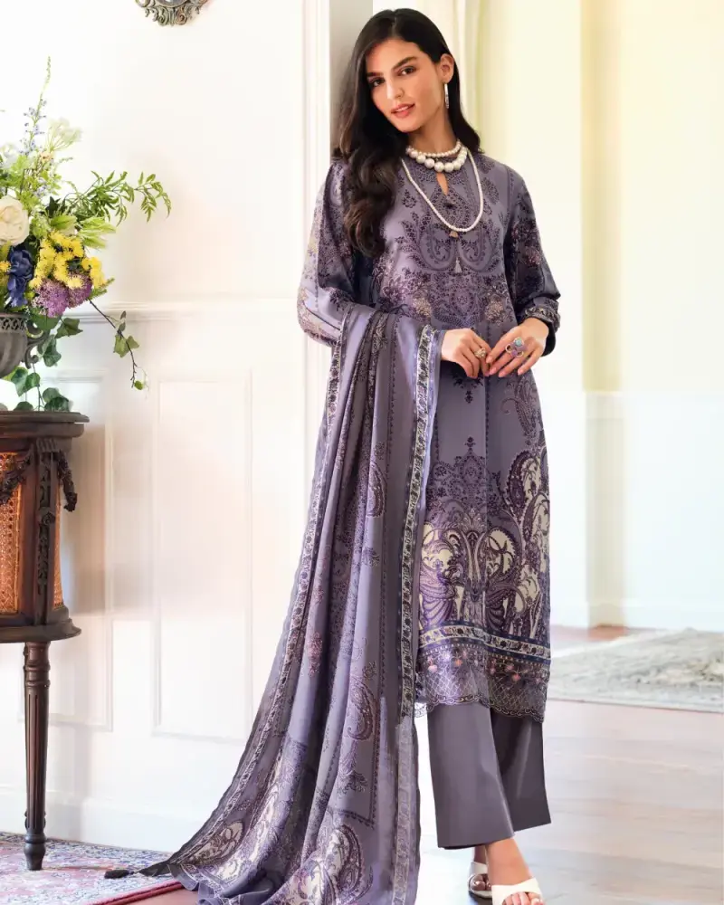Lavender Winter Pashmina Suit
